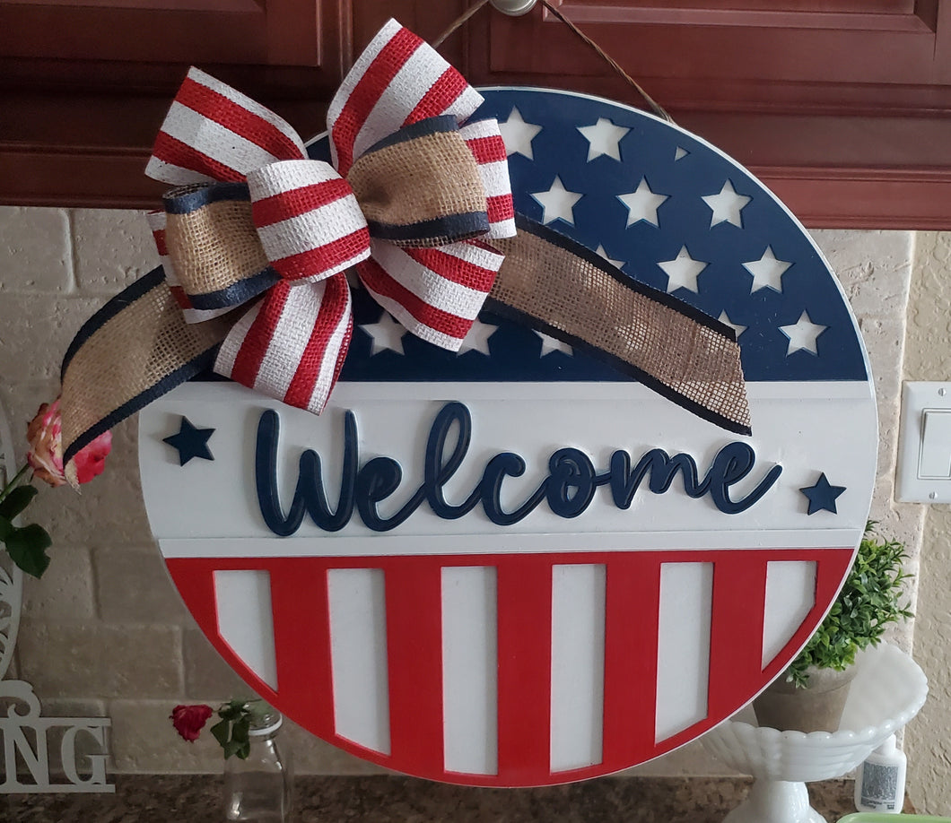 Sign - USA Round Door Hanger