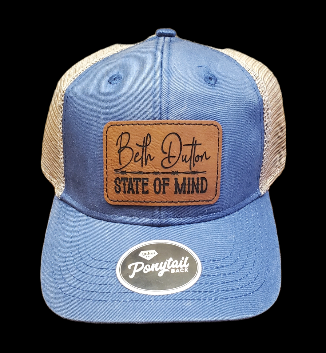 Blue Hat - with Beth Dutton laser Engraved Patch